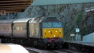 DRS 47501 Craftsman and 47818 barrel through Teignmouth 020913 [upl. by Naarah74]