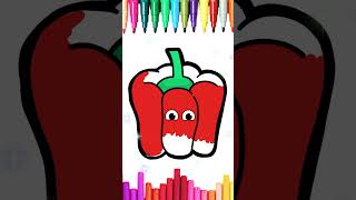 Lets Draw a Cute Bell Pepper for Kids  Easy Bell Pepper Drawing Tutorial [upl. by Najram693]