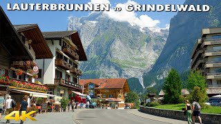 LAUTERBRUNNEN to GRINDELWALD THE MOST SCENIC DRIVE IN SWITZERLAND 4K 60p 🇨🇭 [upl. by Nohpets691]