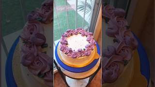 Violet flowers cake design💜💕 simple cake design without fondant beautiful cake design [upl. by Tomasz]