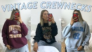 VINTAGE CREWNECKSWEATER COLLECTION HAUL [upl. by Aidaas]