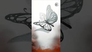 how to draw a stunning 3D butterfly stepbystep sketchcanvas art 3dheart [upl. by Aeli681]