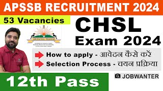 Recruitment of Staff Selection Board Arunachal Pradesh APSSB CHSL Exam 2024  Job Wanter 💼 [upl. by Marja446]