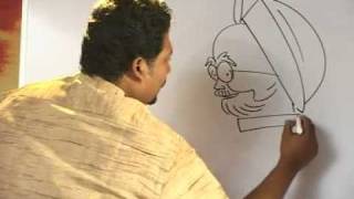 Worlds Fastest Cartoonist Jithesh sketches Indian Prime Minister [upl. by Notsrik]