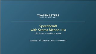 Webinar 12  Speechcraft with Seema Menon DTM [upl. by Ekralc763]