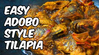 HOW TO COOK ADOBONG TILAPIA Adobostyle Tilapia  SUPER EASY [upl. by Nylodnew315]