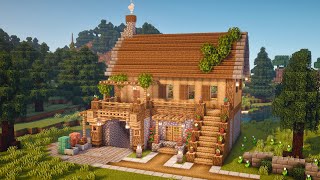 Minecraft  How to Build a Starter House with Mine Entrance  Tutorial [upl. by Sulakcin]