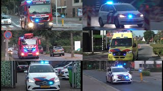 middel brand flat Veel brandweer politie en ambulance met spoed in Nijmegen [upl. by Derreg]