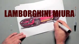 Lamborghini Miura Illustration Luciano Bove [upl. by Hgielrac]