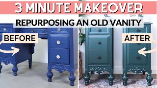 Repurposing an Old Vanity  3 Minute Makeover [upl. by Annwahsal]