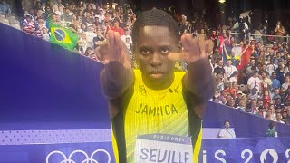 Oblique Seville beats Noah Lyles in 100m 981  Mens 100m Semis  Olympics Track and Field 2024 [upl. by Jarrid]