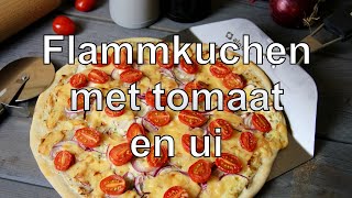 Flammkuchen met tomaat en ui recept [upl. by Biegel639]