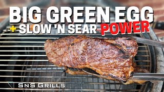 Perfect Grilled Steaks on the BIG GREEN EGG with the Slow N Sear [upl. by Sokram]