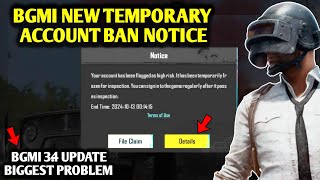 😱URGENT NOTICE  BGMI TEMPORARY ACCOUNT BAN  BGMI SERVER RESPONCE PROBLEM  BGMI 7 DAYS BAN NOTICE [upl. by Haeckel]