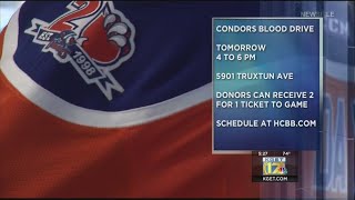 Bakersfield Condors team with Houchin Blood Bank [upl. by Wallack]