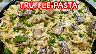 TRUFFLE PASTA with CHICKEN and MUSHROOM  How to cook Easy TRUFFLE PASTA  Pinoy Simple Cooking [upl. by Anidan546]