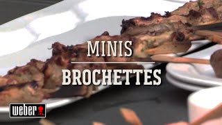 Réaliser des minis brochettes au barbecue Weber  Les recettes de la Grill Academy [upl. by Narra]