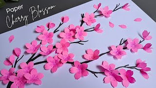 How to Make Paper Cherry Blossom Flower  Membuat Bunga Sakura dari Kertas Origami Mudah dan Cantik [upl. by Errecart831]