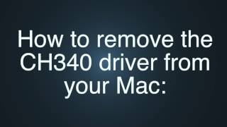 How to remove the CH340 Driver from your Mac ARDUINO IDE [upl. by Hgiellek]