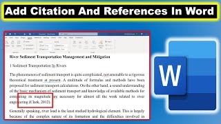 How to add Citations and References using Microsoft Word Adding Citation and References by MS word [upl. by Clements]