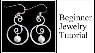 Easy Jewelry Tutorial  Double Hoop Swirl with Pearl Dangle Earrings [upl. by Namhar]