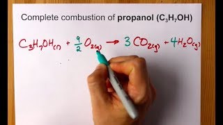 Complete Combustion of Propanol C3H7OH Balanced Equation [upl. by Pilloff54]