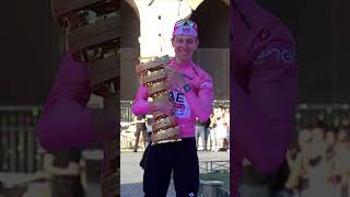 Still not over the Tadej Pogacar podium celebrations 🤩🏆 cycling giroditalia [upl. by Raynah97]