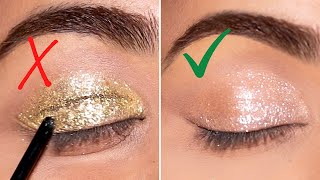 How To Apply Glitter on CREASED or HOODED Eyelids 3 Ways [upl. by Noram]