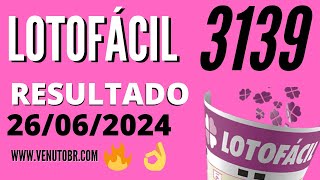 🍀 Resultado Lotofácil 3139 [upl. by Nyladnek]