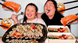 SUSHI MUKBANG 먹방 SPICY TUNA ROLL  SALMON NIGIRI  SUSHI PLATTER  YELLOWTAIL EATING SHOW THE BEST [upl. by Eneleoj]