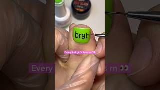 How to do your toes like a brat ✅ nails nailart naildesign nailpolish pedicure gelnails [upl. by Flita61]