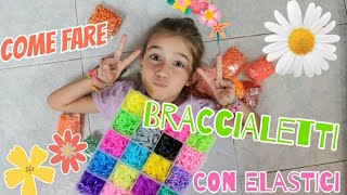 COME FARE BRACCIALETTI CON ELASTICI Tutorial Semplice [upl. by Prince669]