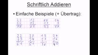 Schriftlich Addieren [upl. by Horsey]