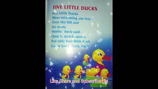 Five Little DucksEnglish RhymeRhymeShortsShorts VideoRhyme For KidsEnglish Rhyme For Kids [upl. by Stacee]