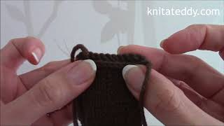 Tutorial 13 Casting off purlwise and sewing the dogs ears Knit a Teddy Dog [upl. by Ardnnaed]