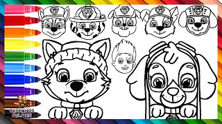 Desenhar e Colorir Todos os Personagens da Patrulha Canina 🐾🐶🎀❄️👮🚒👷🌊♻️🌈 Desenhos para Crianç [upl. by Zackariah699]