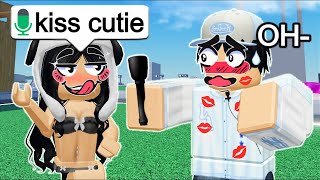 quotkiss or slapquot 2 Roblox VOICE CHAT [upl. by Nibot574]