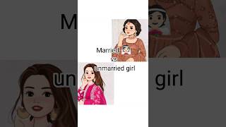 Married girl vs unmarried girl 💐dress👗shoes 👠 makeup 💄 etcshorts youtubeshorts [upl. by Yelkcub327]