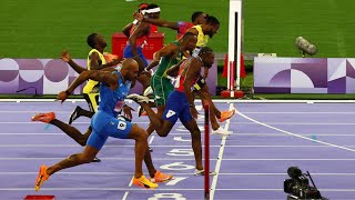 Noah Lyles SHOCKS the world with Olympic victory in mens 100M race [upl. by Dorry653]