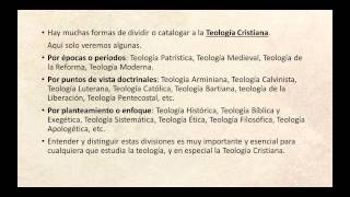 Teología  Una definición de la Teologia Cristiana [upl. by Nannaihr]