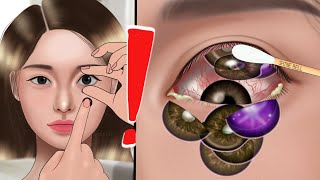 ASMR Removal of many contact lenses from the eye👁 Animation oshi no ko [upl. by Reeba]