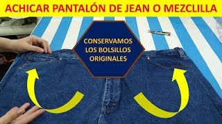 Achicar pantalón de jean o mezclilla conservando los bolsillos [upl. by Ellirehs545]