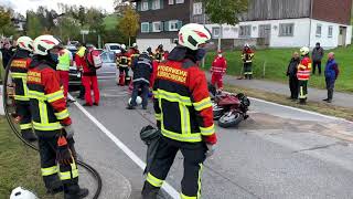 Alberschwende Mit Motorrad frontal in Gegenverkehr [upl. by Kared976]