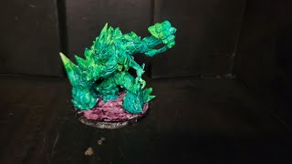 Painting A Green Crystal Golem Day 296 Of Painting A Miniature Every Day [upl. by Aenej]