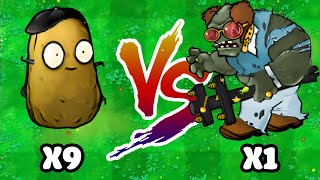 15 NUT IMITATOR vs 3 GARGANTUAR BLACK FOOTBALL ZOMBIES Who Will Win PVZ Hybrid Challenge [upl. by Melamed733]