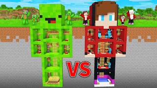 JJs RICH vs Mikeys POOR Secret Underground Base Batte in Minecraft  Maizen [upl. by Derwood]