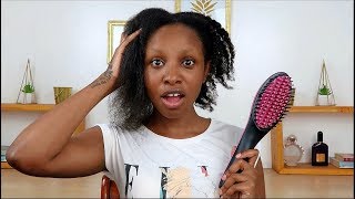 Straightening Brush on 4C Hair My First Experience amp What I Thought [upl. by Koffler683]