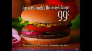 McDonalds Homestyle and Junior Homestyle Burger Commercial from 1994 [upl. by Baron54]