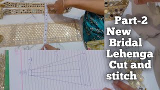 Part2 New Bridal Lehenga Cutting And stitching  fashion lehengacutting lehengadesign [upl. by Eitteb]