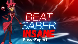 Playing Insane from Easy to Expert on Beat Saber [upl. by Aidualc]